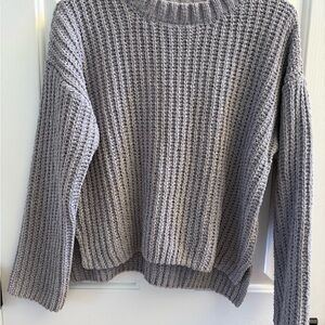Olive + Oak Woman's Sweater Size XS Knit Gray Long Sleeve Crewneck New